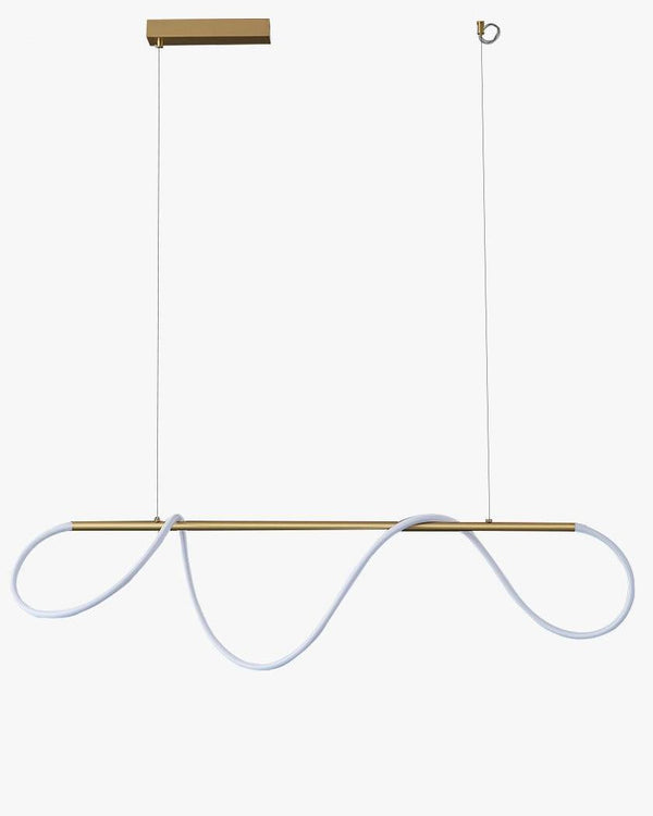 Rope Led Linear Brass Chandelier