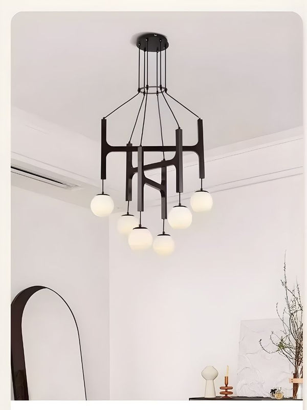 Fia Minimalist Wooden Pendant Chandelier Light