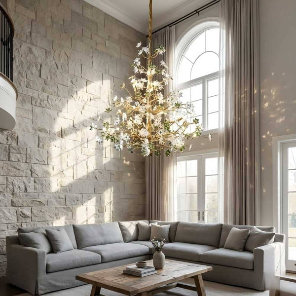 Auric Antique Vintage Brass Crystal Chandelier