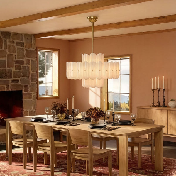 Liora Layered Fluted Glass Chandelier