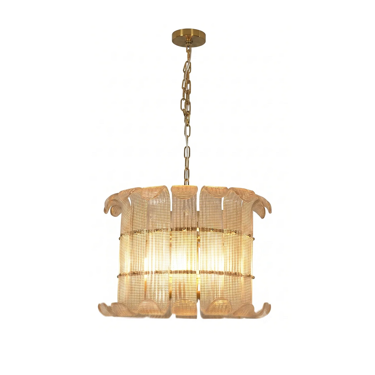 Lavinia Scrolled Glass Palm Chandelier