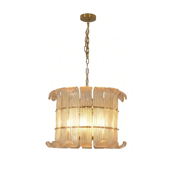 Lavinia Scrolled Glass Palm Chandelier