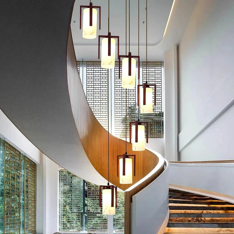 Polin Modern Faux Marble Stair Chandelier