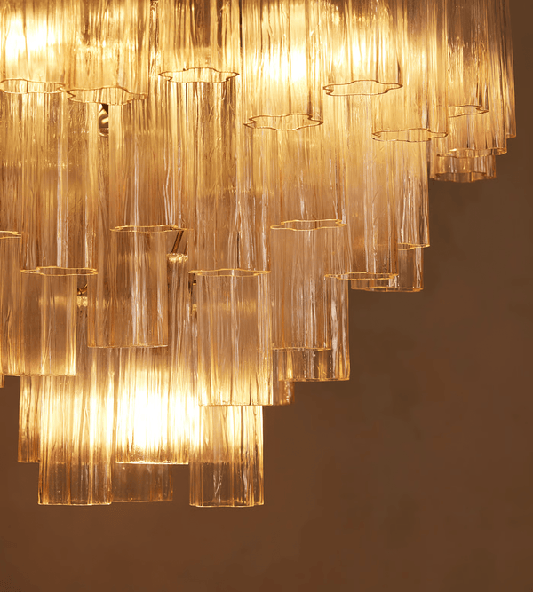 Celeira Chandelier Murano Glass Tiered Green