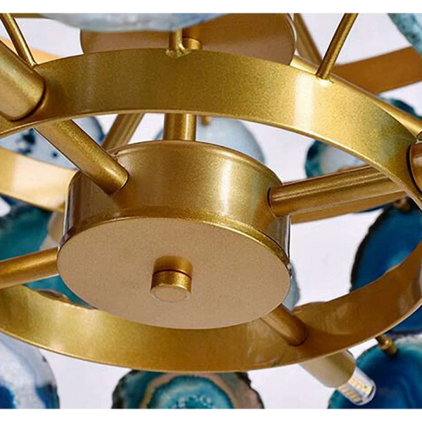 Green Agate Semi-Flush Chandelier | CLAGT045