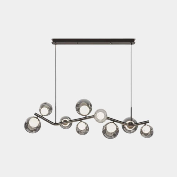 Glass Globe Pendant Light Smoke Grey Italian LED