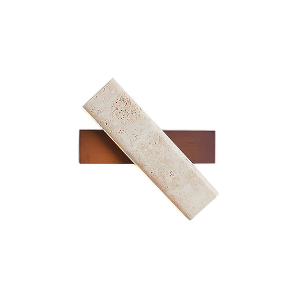 Ostruvyo Linear Walnut Travertine Wall Lamp