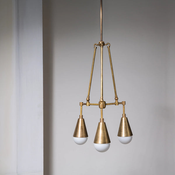 Flaminia Triple Pendant | Brass & Opaline | CLFLA056