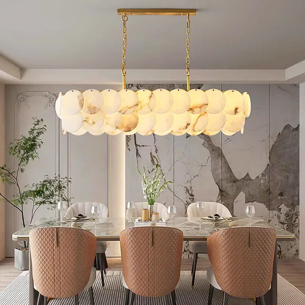 Modern Luxury Round Alabaste Chandelier