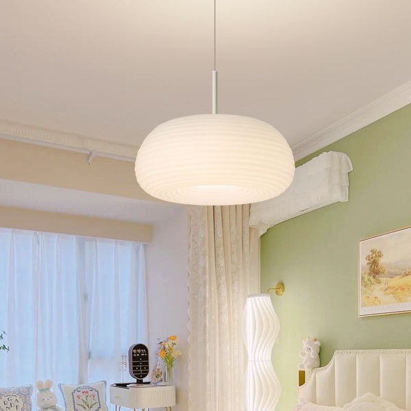 Zoriel Pendant Light White Acrylic Drum Shape