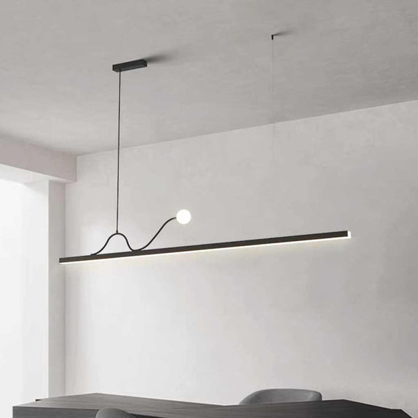 Pendant Light Linear Dimmable LED for Dining Table, Black / White
