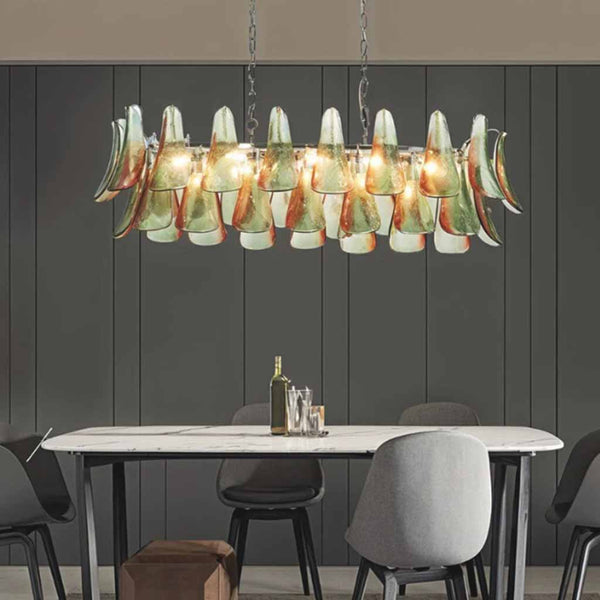 Murano Glass Petal Soynix Chandelier, Green