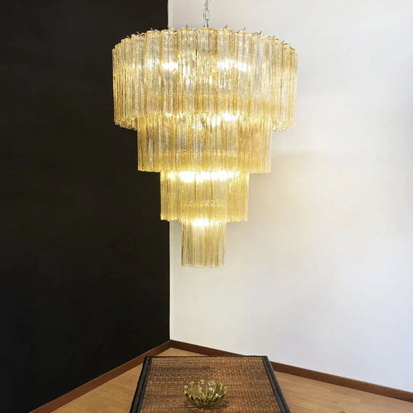 Vintage Amber Tubes Chandelier