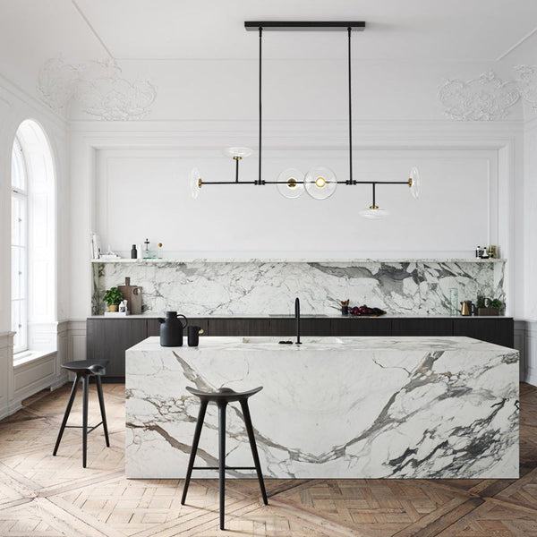 Vatnuvum Modern Dimmable LED Linear Clear Glass Chandelier