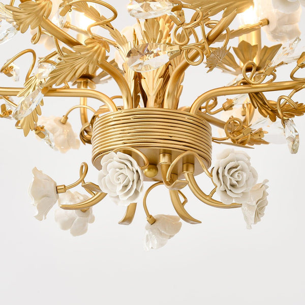 Elyarelle Chandelier White Rose Crystal