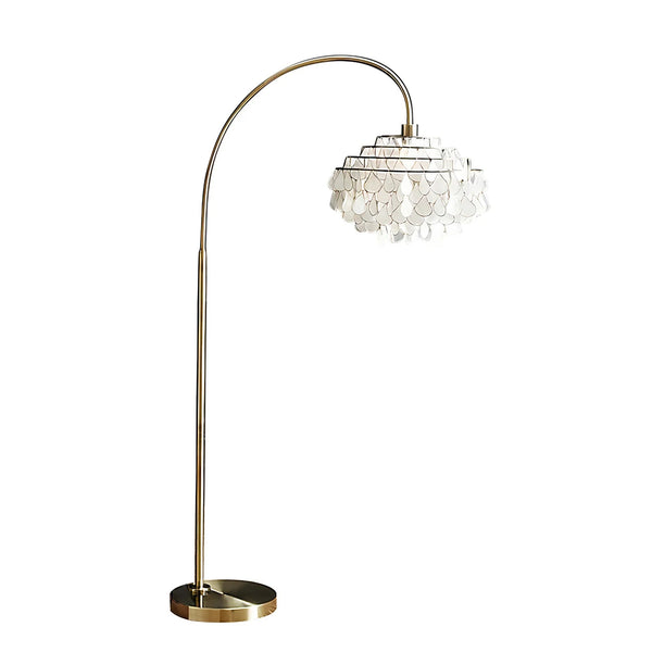 Teardrops Capiz Arc Floor Lamp