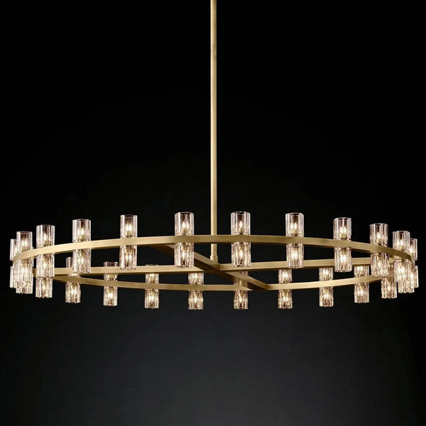 Circular Pendant Light with Crystal Glass Shades