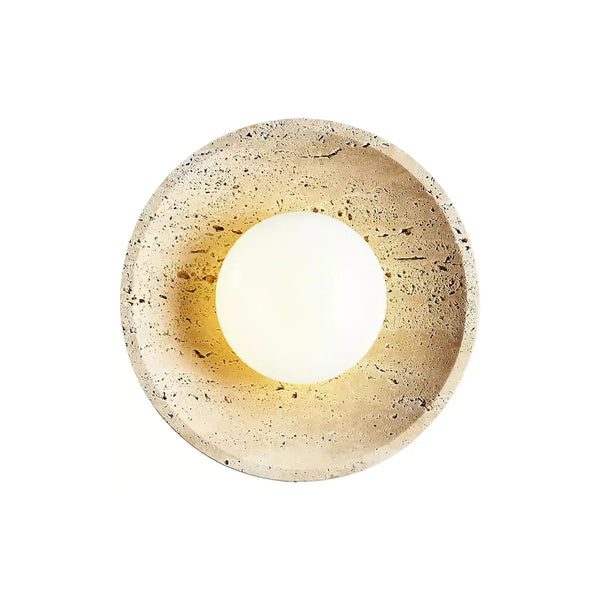 Stone Lunar Eclipse Travertine Wall Light