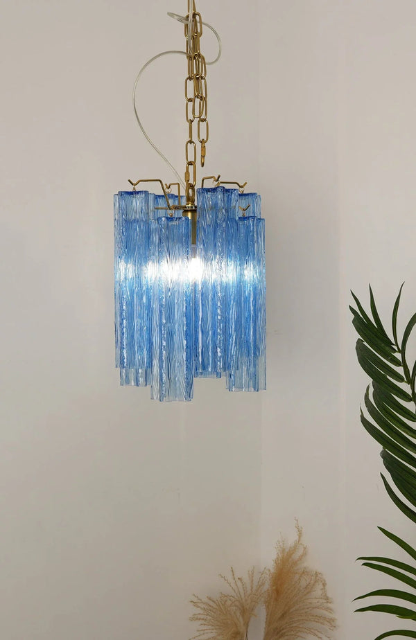 Vintage Blue Glass Chandelier