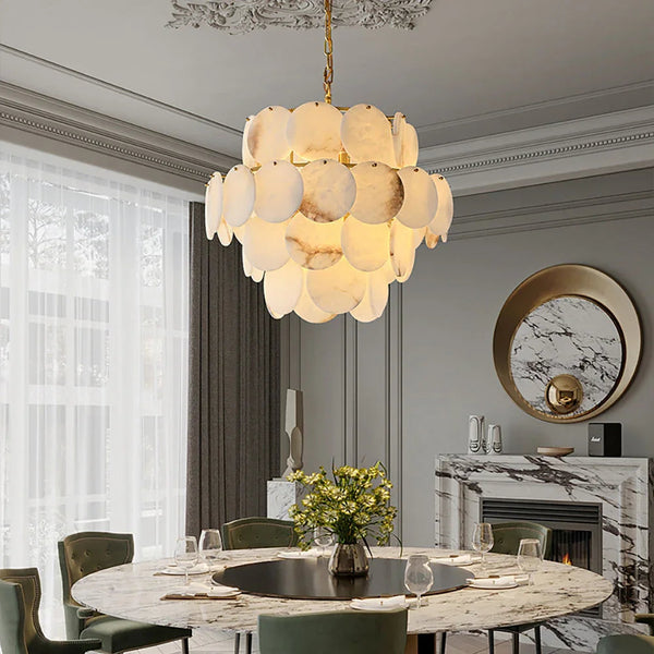 Alabaster Multi Layer Round Chandelier
