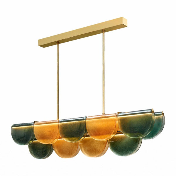 Petalo Linear | Olive Glass & Brass | CL89AGPETV