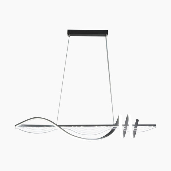 Chandelier Nordic Artistic Wavy Dimmable LED, Black