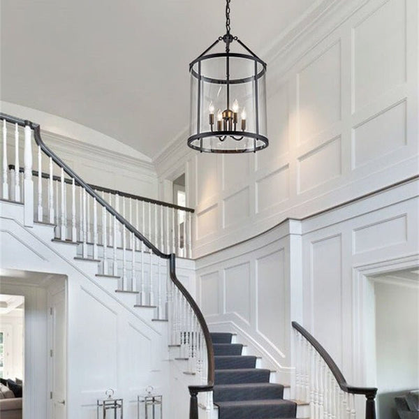 Manor Cylinder Glass Lantern Pendant Light