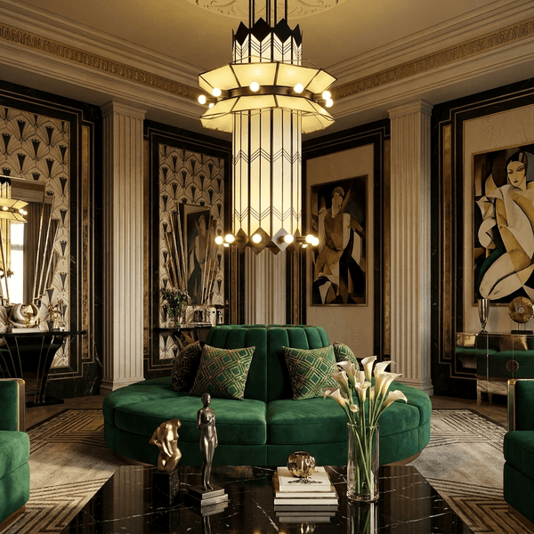 Rayonne Art Deco Pendant Chandelier