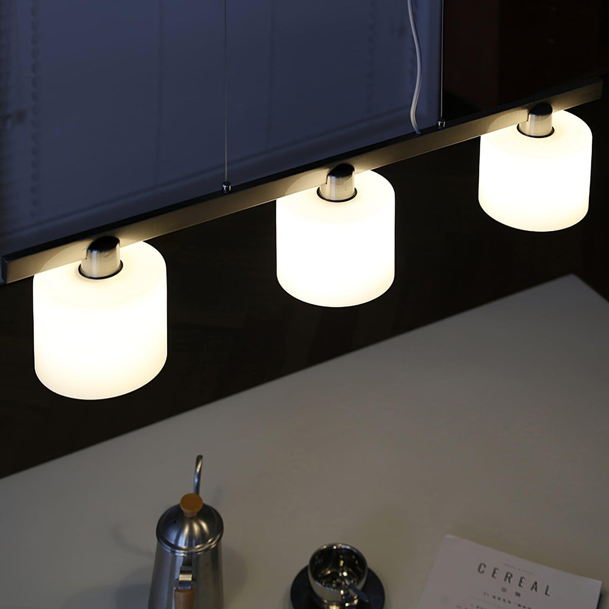 Arisha White Cluster Pendant Light, 3 Heads, Metal/Glass