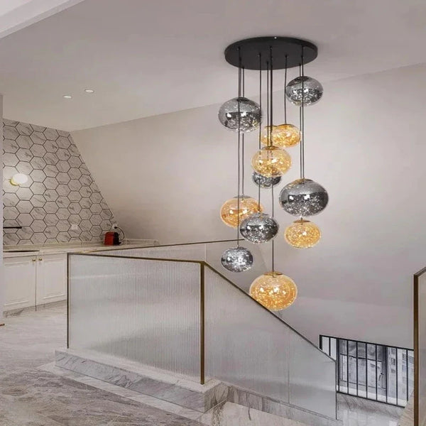 Ayla Bubble Art Contemporary Stairwell Chandelier