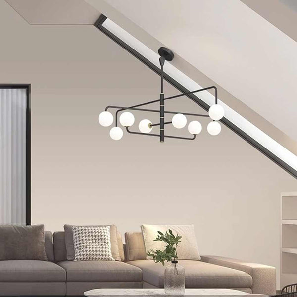 Chandelier Linear Glass Globe for Sloped Ceiling