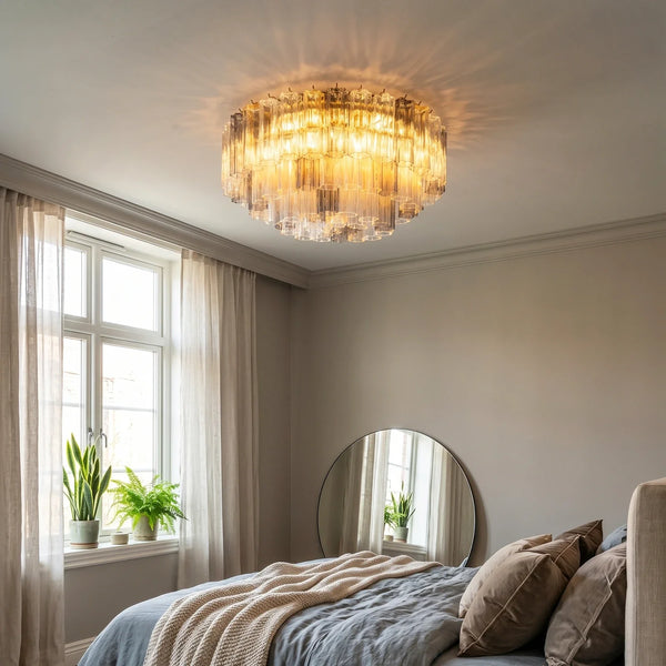 Textured Glass Tube Layered Ceiling Light