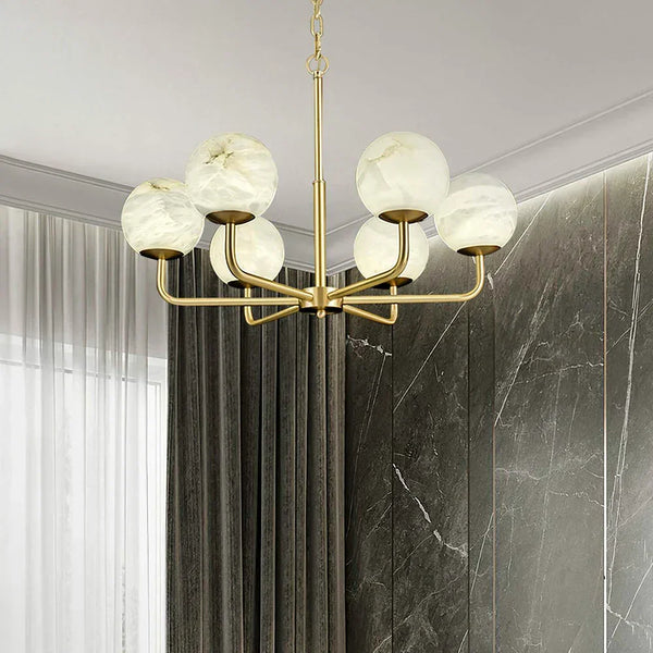 Alabaster Maytoni Erich Brass Chandelier