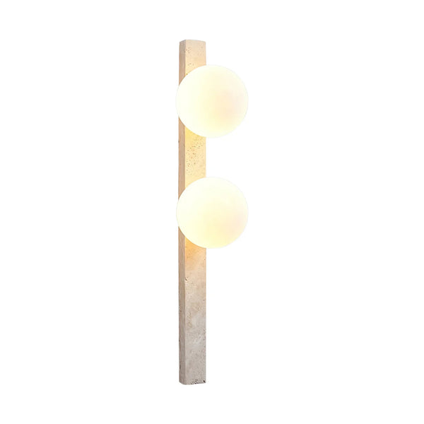 Vertical Travertine Ball Wall Sconce