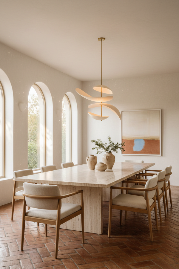 4-Blade Sculptural Plaster Chandelier | CLLEA24