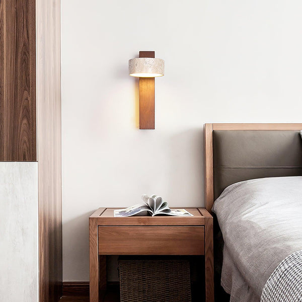 Ritta Wall Light Travertine Wood