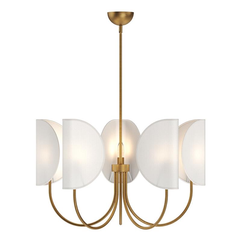 Unoryra Traditional Leaf Brass Fabric Chandelier