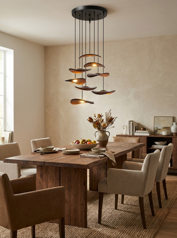 Gyre Wood Blade Chandelier