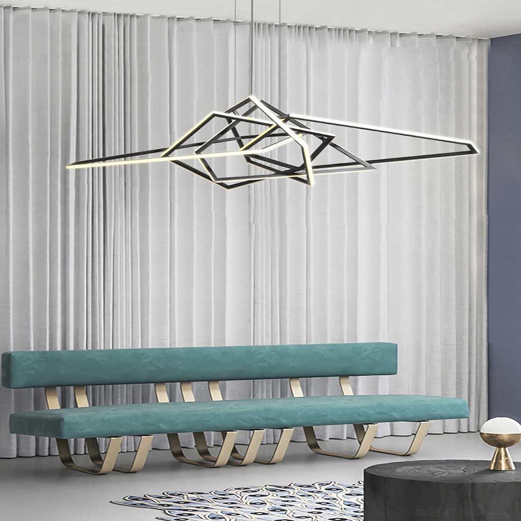 Chandelier Geometric Stainless Steel Dimmable LED, Gold / Black