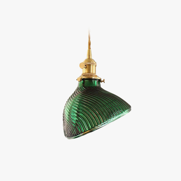 Valentina Retro LED Pendant Light Metal Green Glass Dining Room
