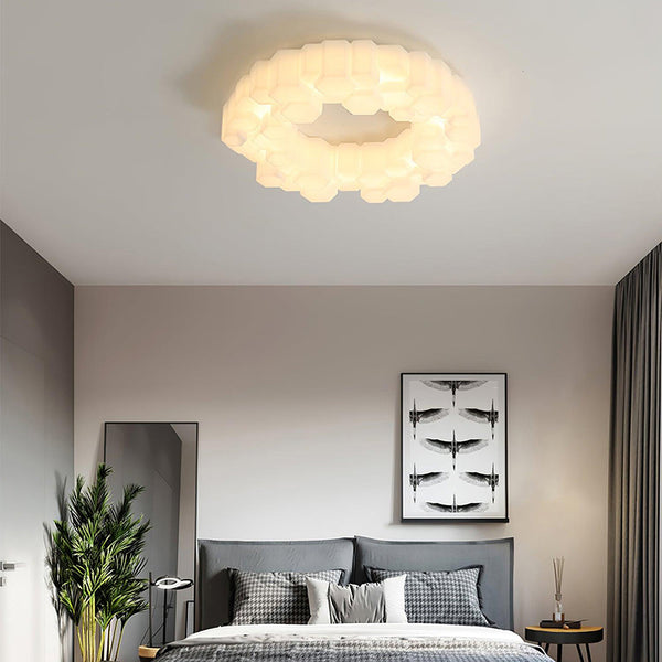 Arisha Honeycomb Metal/ Flush Mount Ceiling Light, White