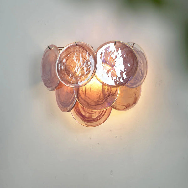 Pink Vintage Glass Wall Lamp