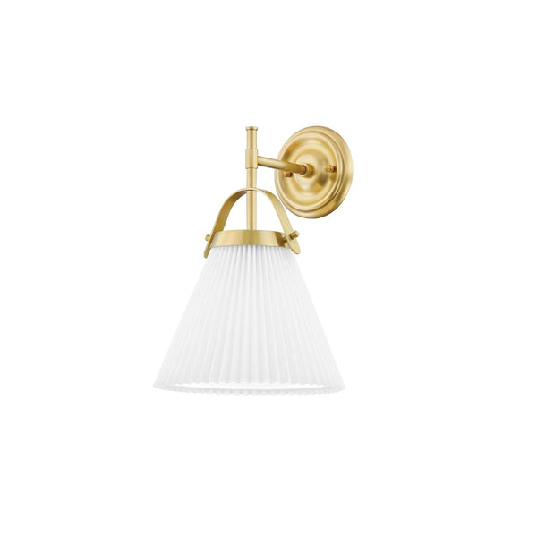 Pure Elegance Pleated Brass Fabric Wall Lamp