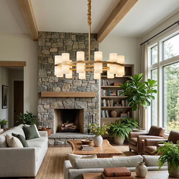 Modern Tabitha Alabaster Chandelier