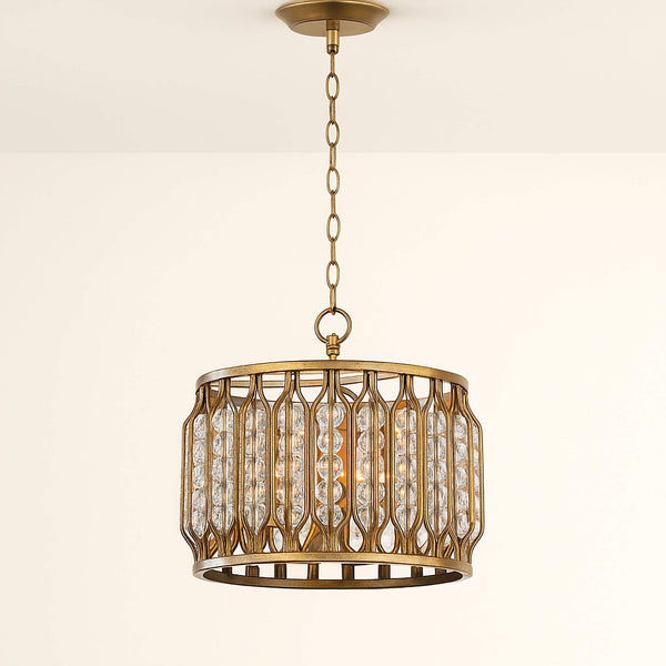 Gilded Crystal Drum Pendant | CL01890Q