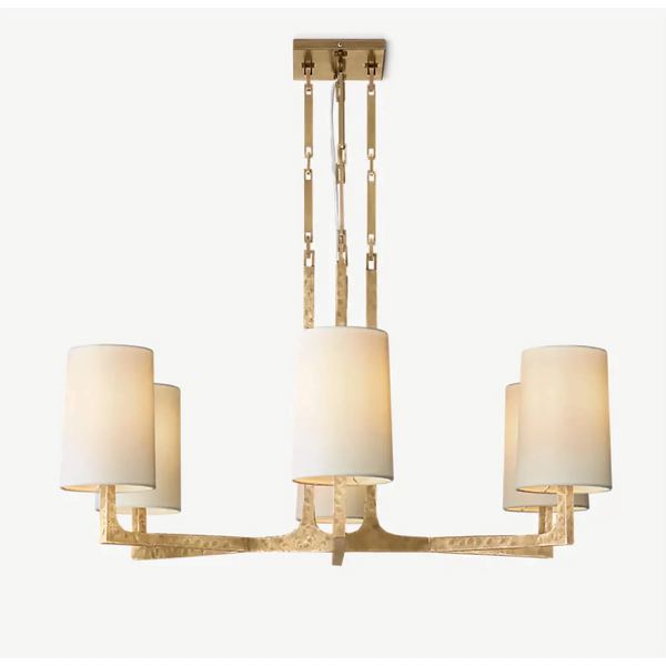 Multi-Arm Chandelier | Brass & Linen | CLPRH29