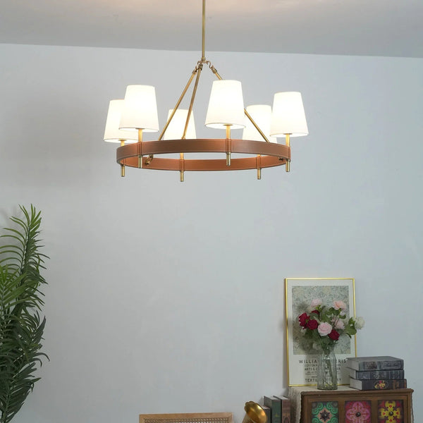 Leather Halo Ring Chandelier