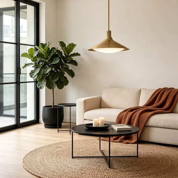 Tapered Brass Pendant Light