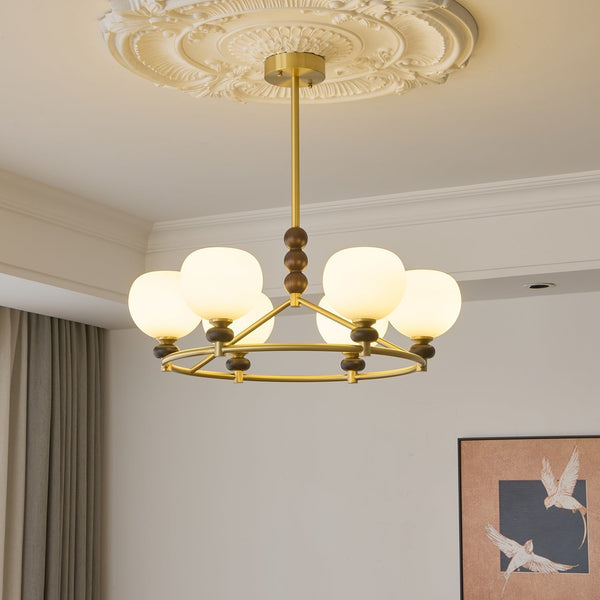 Nydoriel Premium Nordic Art Brass Wood Chandelier