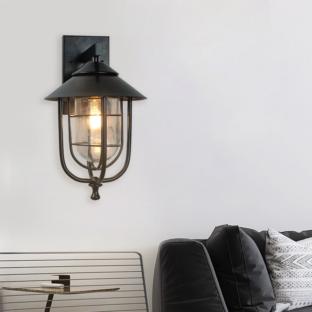 Victorious Vintage Industrial Glass Outdoor Sconce Wall Lights